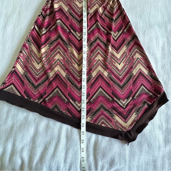 Vintage La Belle Dress Womens Medium Chevron V Neck Stretch Slinky Retro USA - Picture 5 of 10